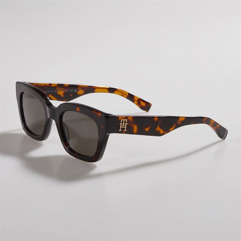 Tommy Hilfiger Womens Rectangular Sunglasses Havana
