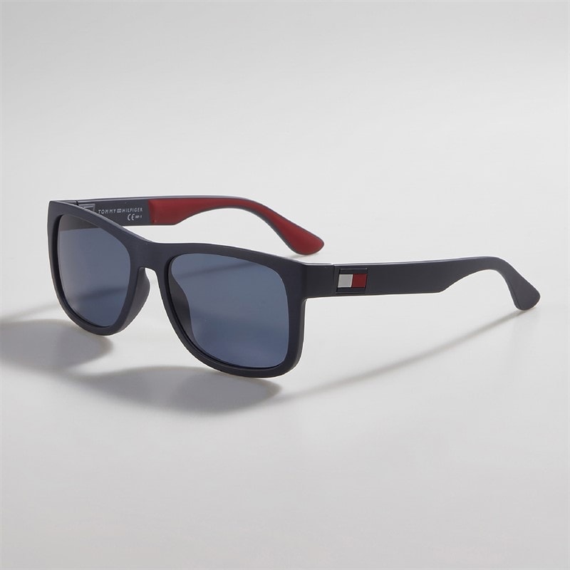 Tommy Hilfiger Mens Rectangular Sunglasses Blue/Red Blue Red