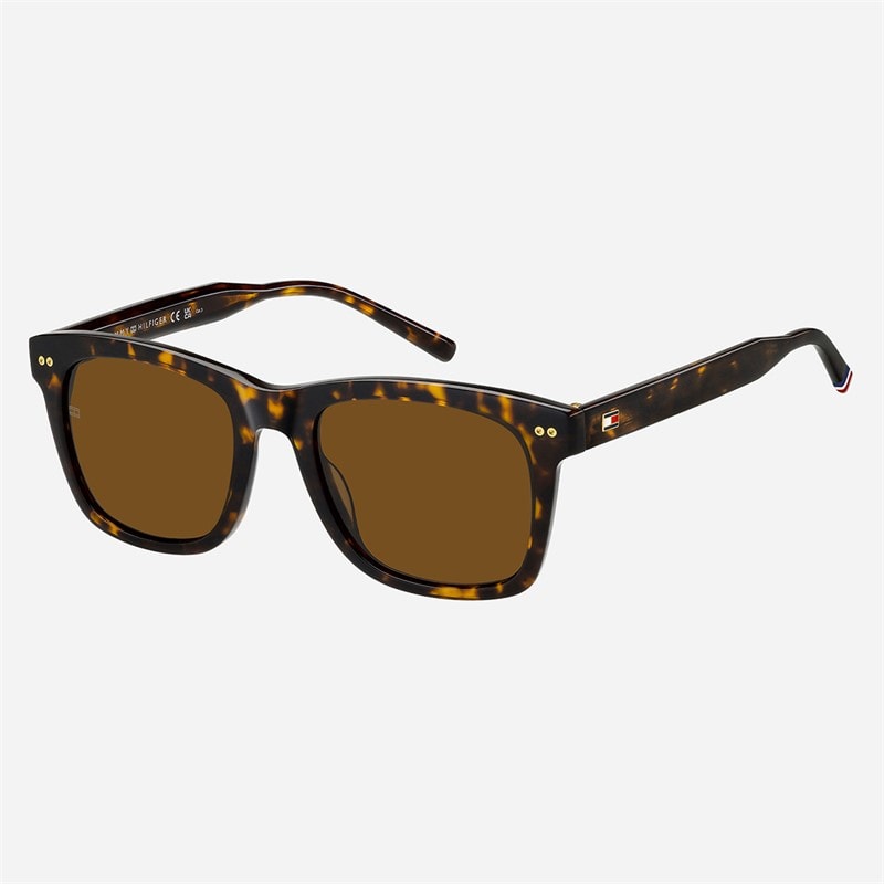 Tommy Hilfiger Mens Rectangular Sunglasses Havana