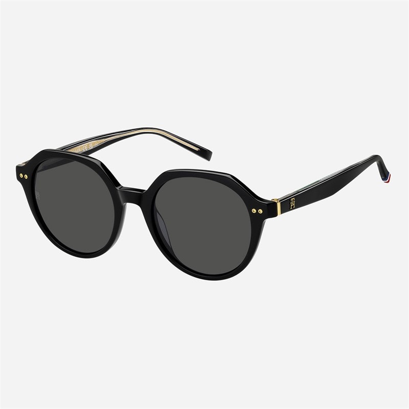 Tommy Hilfiger Womens Round Geometrical Sunglasses Black