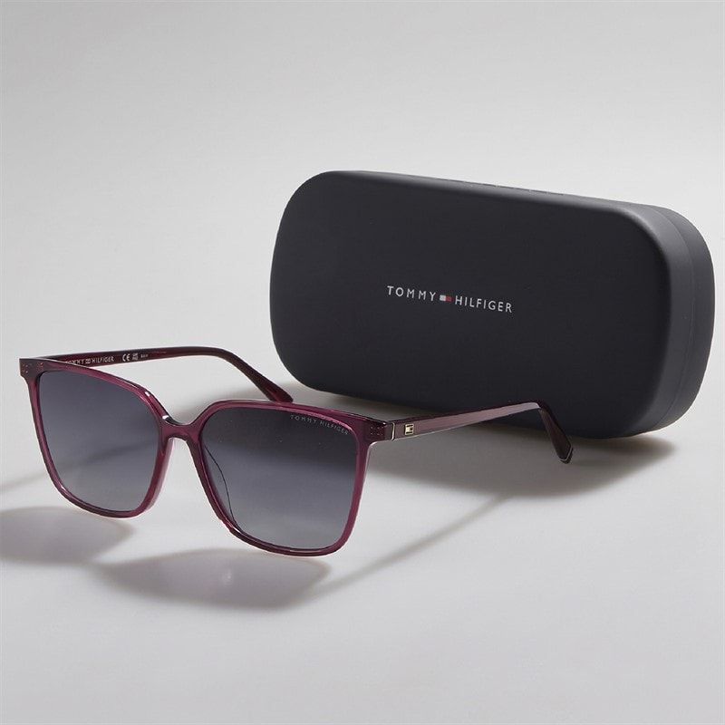 Tommy Hilfiger Womens Square Sunglasses Burgundy 2 - Image 3