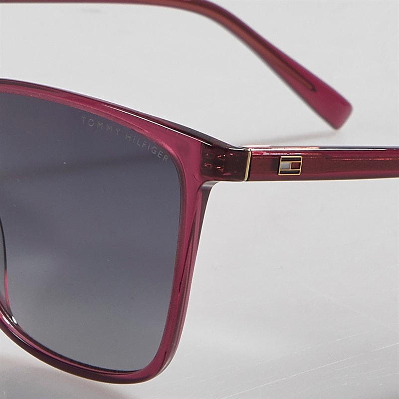 Tommy Hilfiger Womens Square Sunglasses Burgundy 2 - Image 4