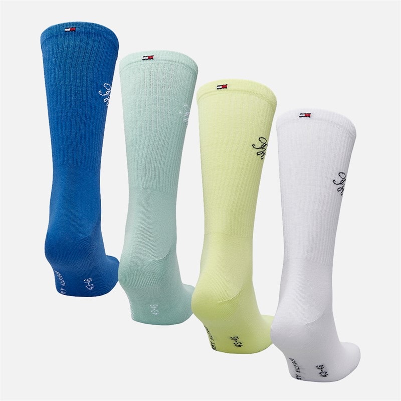 Tommy Hilfiger Mens Monogram Four Pack Gift Box Crew Socks Multi - Image 4