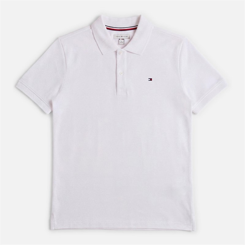 Tommy Hilfiger Boys Flag Polo Shirt Yacht Brilliant White