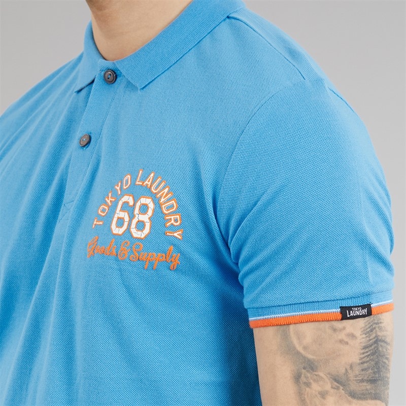 Tokyo Laundry Mens Sporty Polo Shirt Blue - Image 3