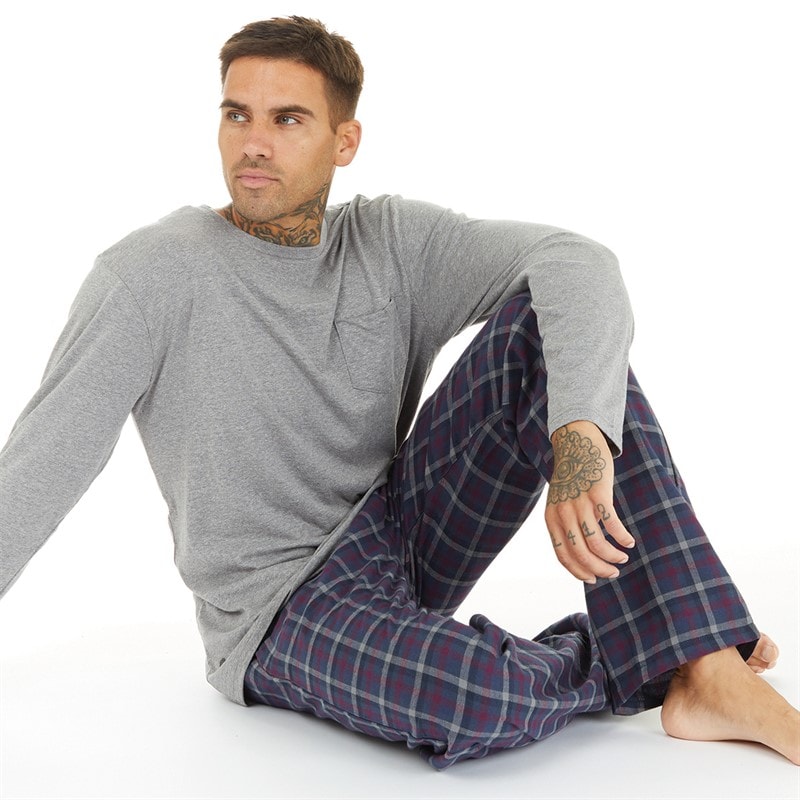 Tokyo Laundry Mens Glencoe Loungewear Set Grey - Image 1