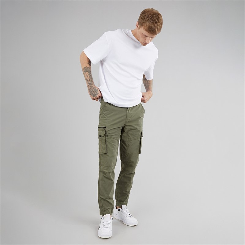 Tokyo Laundry Mens Costello Cargo Pants Olive - Image 4