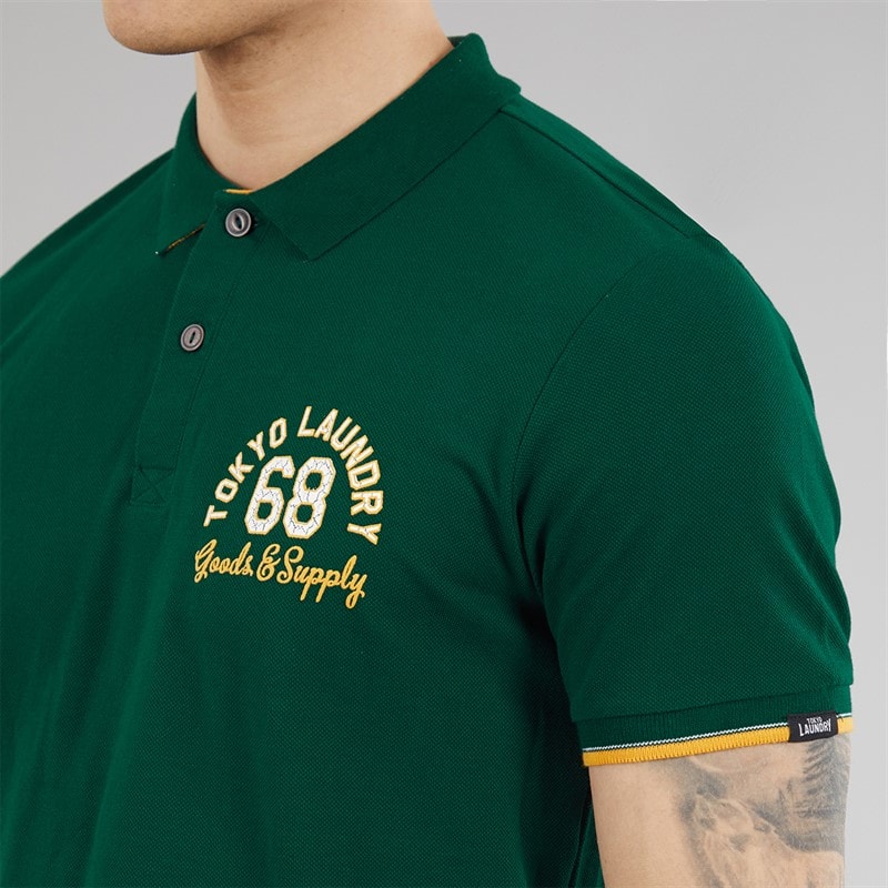 Tokyo Laundry Mens Sporty Polo Shirt Rainforest - Image 3