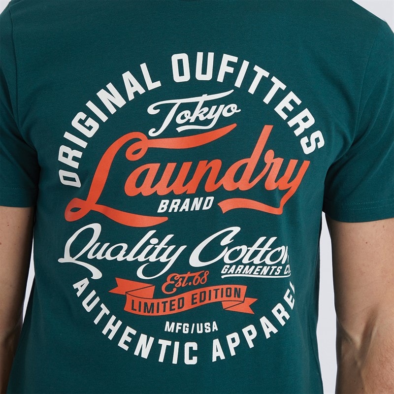 Tokyo Laundry Mens Bruton T-Shirt Botanical Green - Image 3