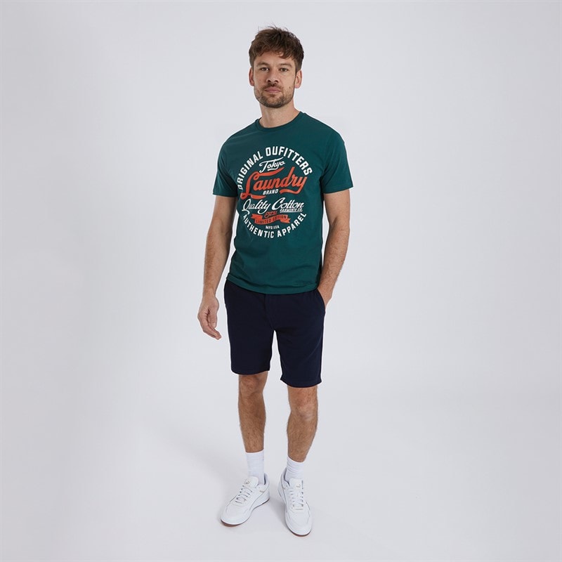 Tokyo Laundry Mens Bruton T-Shirt Botanical Green - Image 4