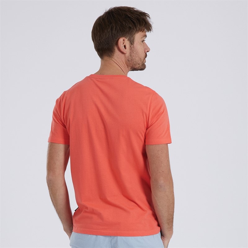 Tokyo Laundry Mens Bruton T-Shirt Hot Coral - Image 2
