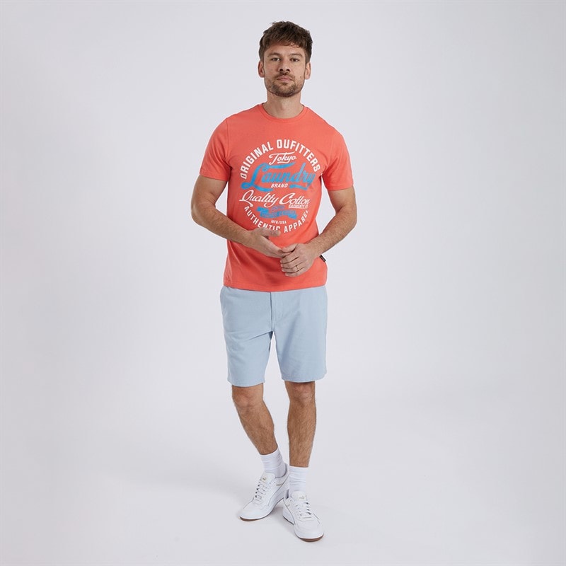 Tokyo Laundry Mens Bruton T-Shirt Hot Coral - Image 4
