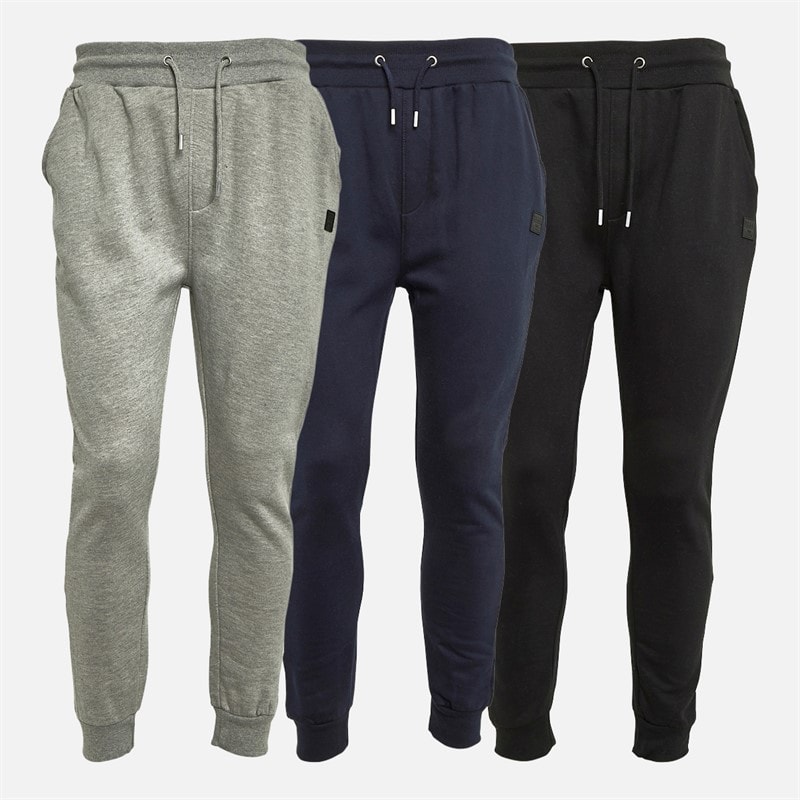 Tokyo Laundry Mens Underground Three Pack Joggers Sky Captain Navy/Light Grey Marl/Jet Black - Image 3