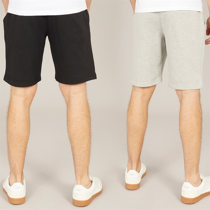 Tokyo Laundry Mens Helm Two Pack Jersey Shorts Light Grey Marl/Jet Black - Image 2