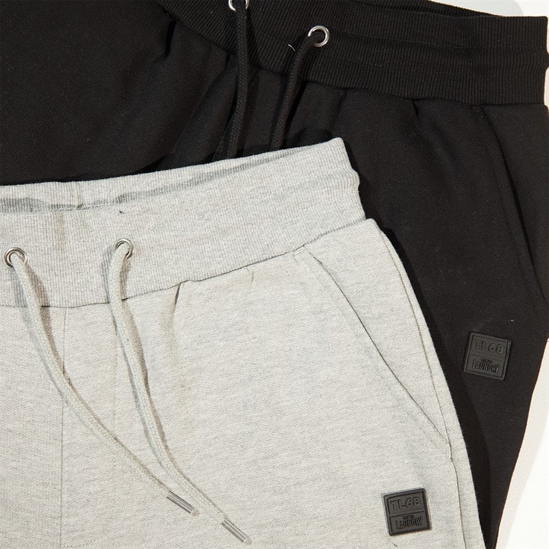 Tokyo Laundry Mens Helm Two Pack Jersey Shorts Light Grey Marl/Jet Black - Image 3