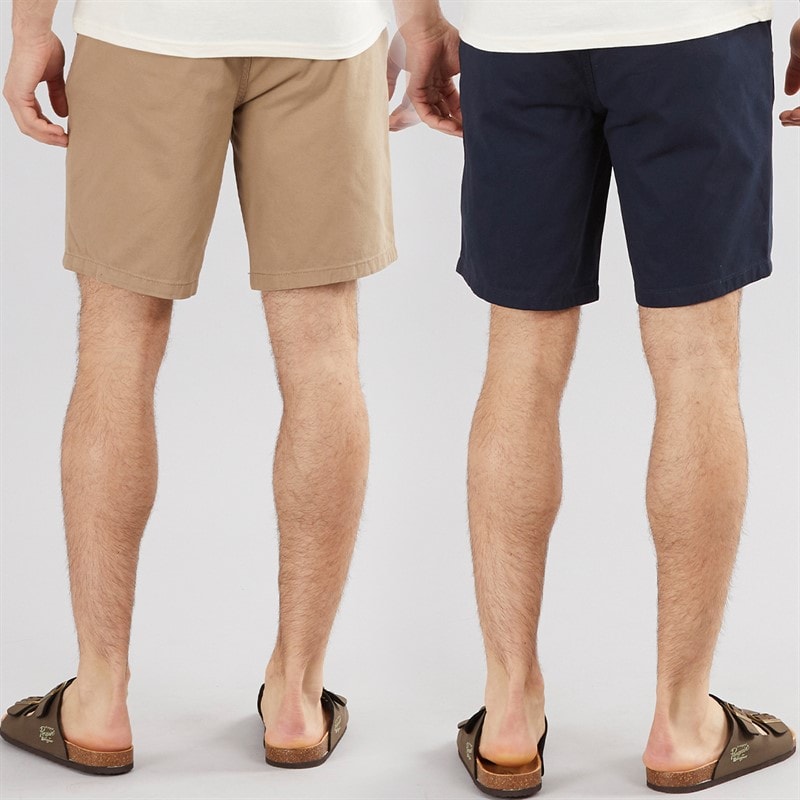 Tokyo Laundry Mens Elvio Two Pack Chino Shorts Sky Captain Navy/Stone - Image 2