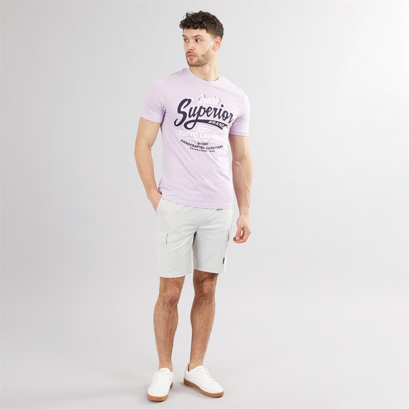Tokyo Laundry Mens Brent Cargo Shorts Cream - Image 3