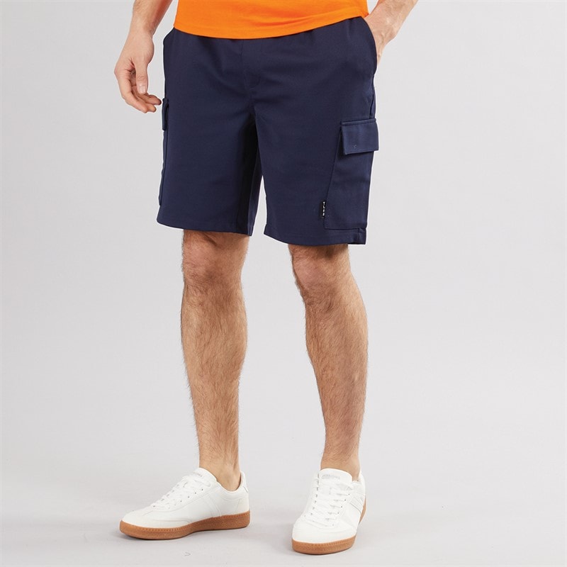 Tokyo Laundry Mens Brent Cargo Shorts Blue - Image 1
