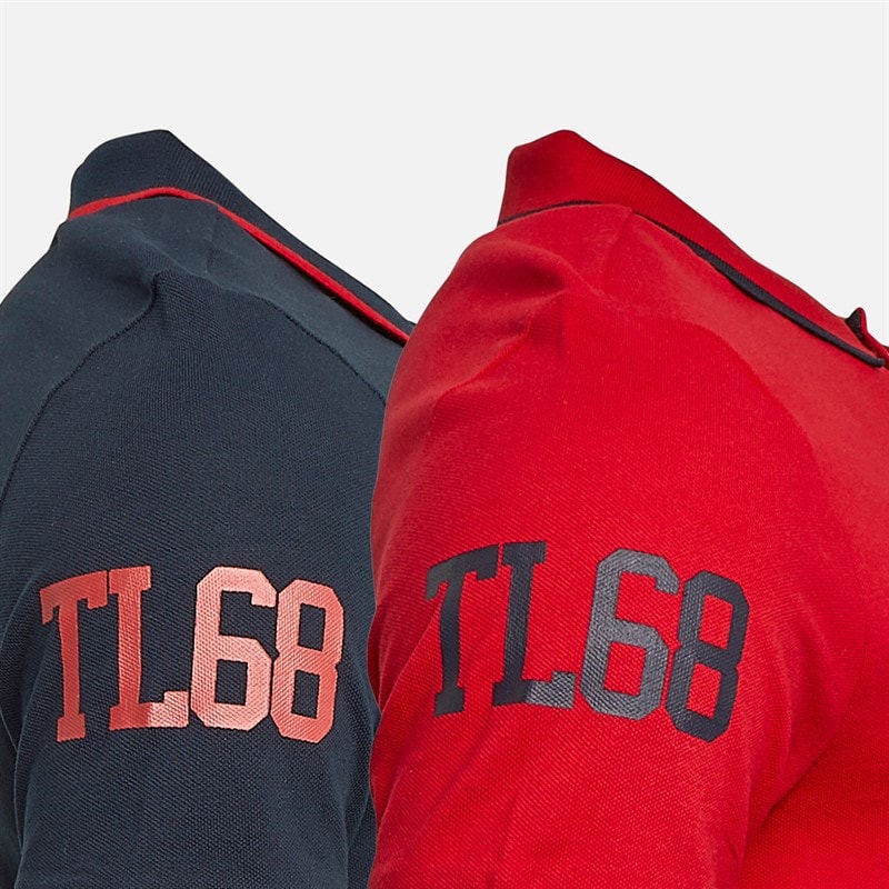 Tokyo Laundry Mens Lauda Two Pack Polo Shirts Sky Captain Navy/Barbados Cherry Red - Image 2