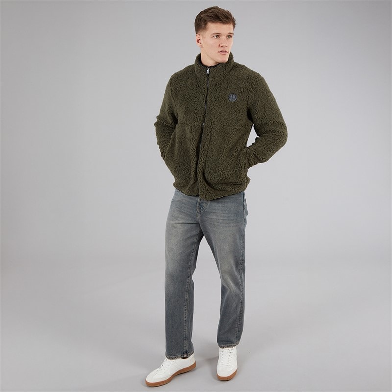 Tokyo Laundry Mens Palomas Funnel Neck Fleece Khaki - Image 4