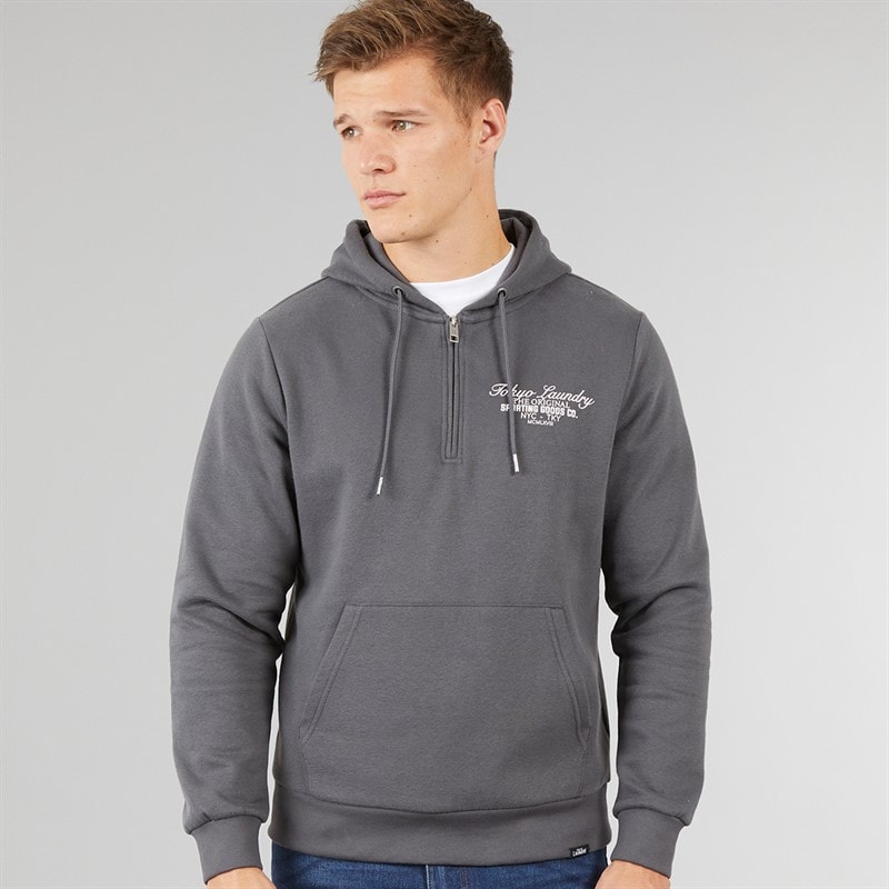 Tokyo Laundry Mens Morar Hoodie Grey - Image 1