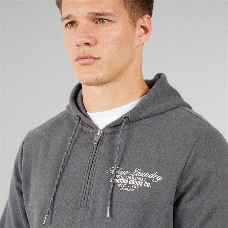 Tokyo Laundry Mens Morar Hoodie Grey - Image 3