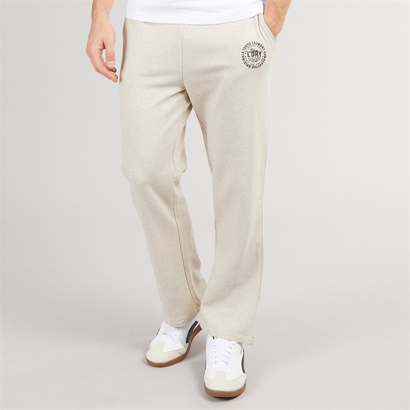 Tokyo Laundry Mens Aspin Wide Leg Joggers Oatmeal Marl - Image 1