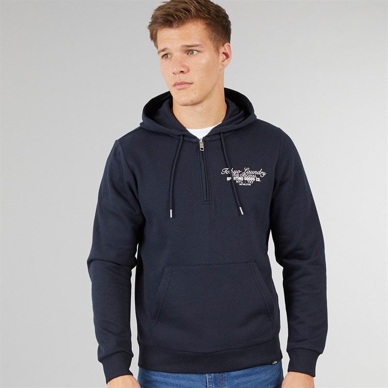 Tokyo Laundry Mens Morar Hoodie Navy - Image 1
