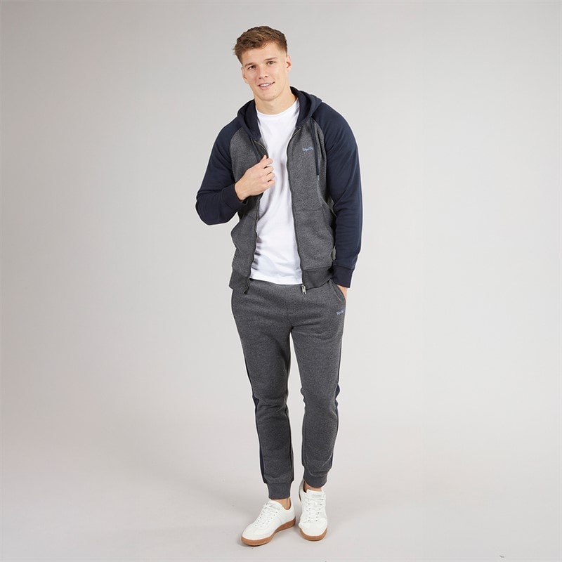 Tokyo Laundry Mens Richis Tracksuit Charcoal Marl - Image 4