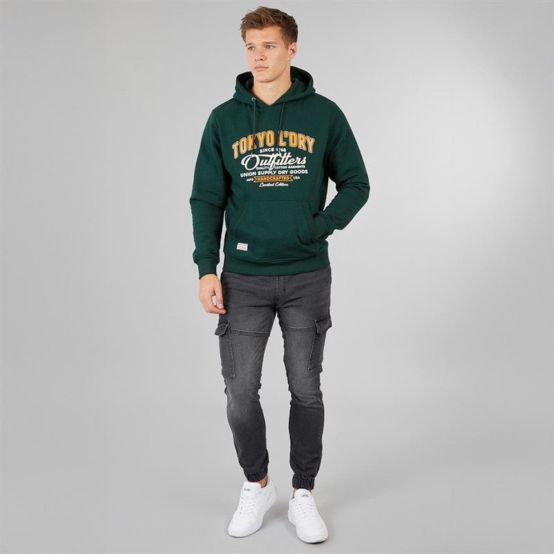 Tokyo Laundry Mens Otley Hoodie Green - Image 3