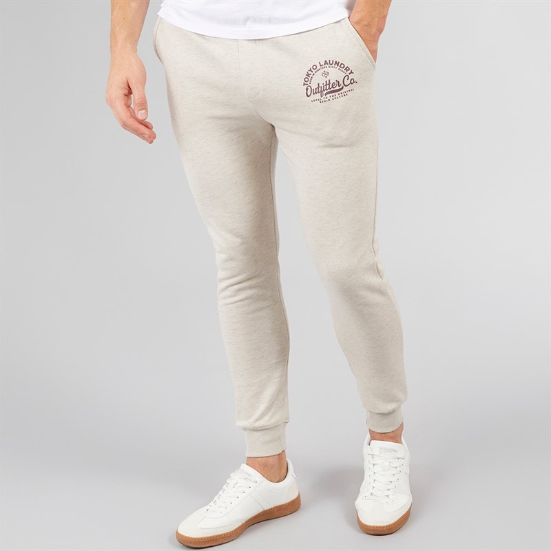 Tokyo Laundry Mens Coppice Joggers Oatmeal Marl - Image 1