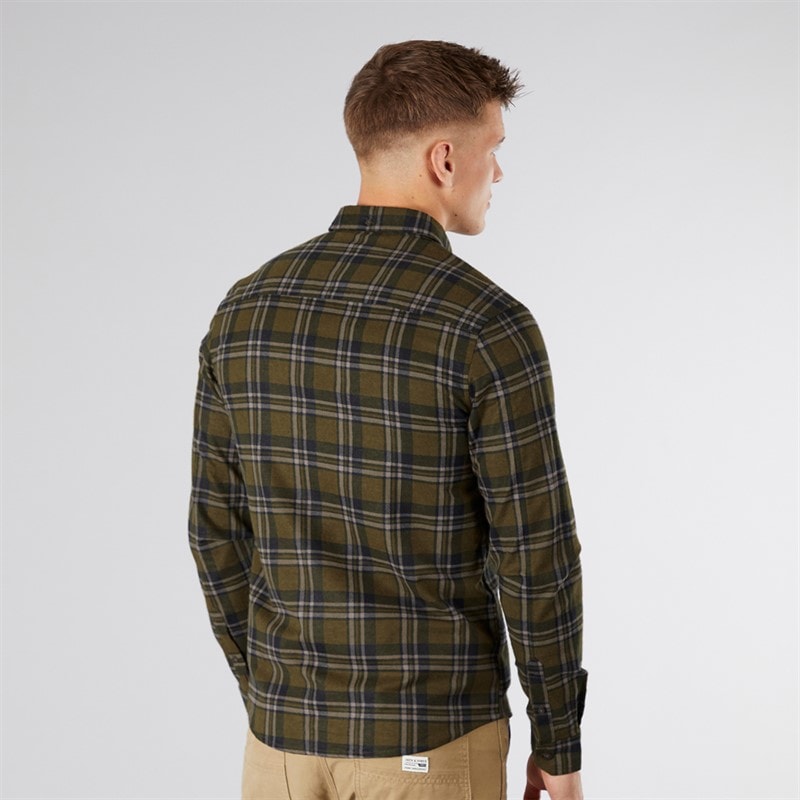 Tokyo Laundry Mens Barklem Long Sleeve Shirt Dark Olive - Image 2