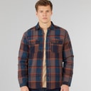Tokyo Laundry Mens Ulriken Sherpa Lined Long Sleeve Shirt Navy