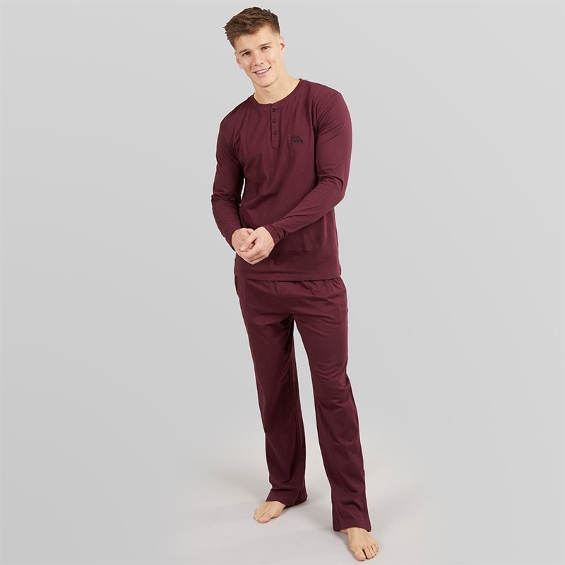 Tokyo Laundry Mens Olmste Loungewear Set Burgundy - Image 1