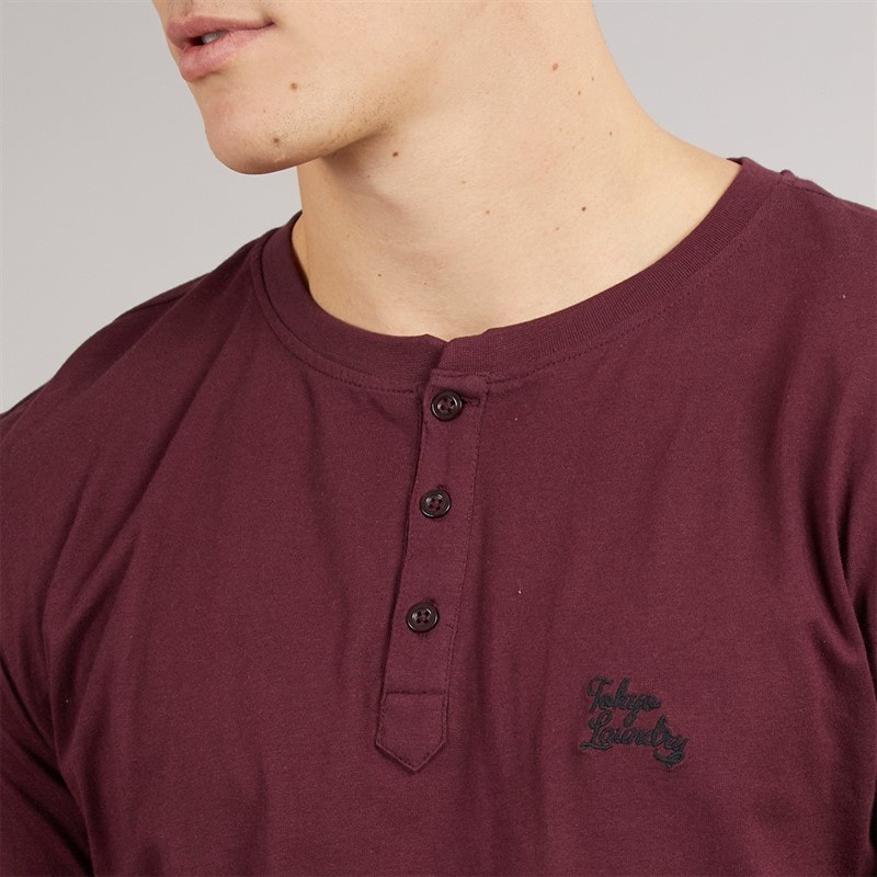 Tokyo Laundry Mens Olmste Loungewear Set Burgundy - Image 3