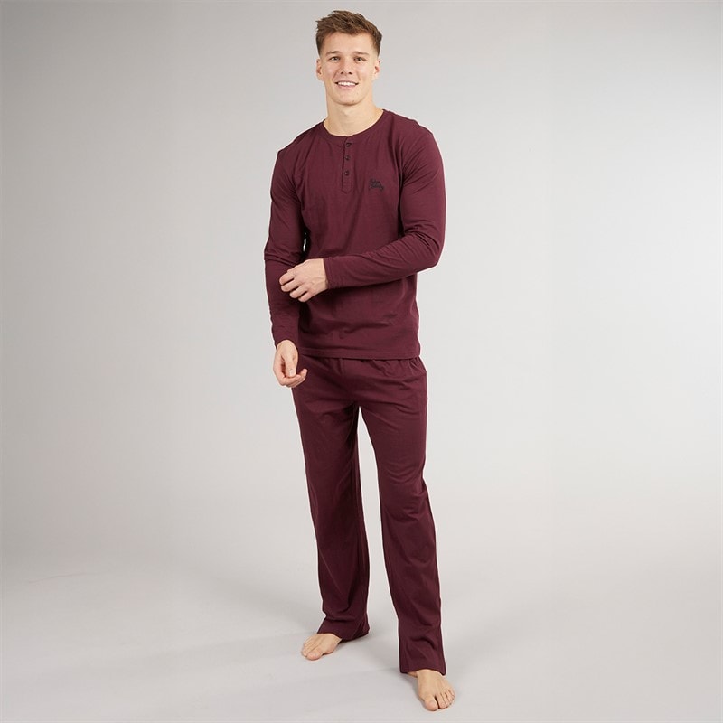 Tokyo Laundry Mens Olmste Loungewear Set Burgundy - Image 4