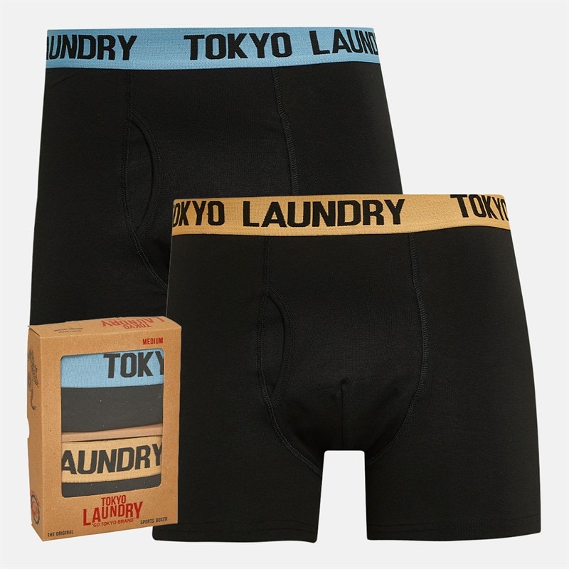 Tokyo Laundry Mens Marthem Two Pack Boxers Blue - Image 1