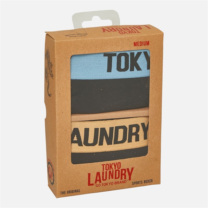 Tokyo Laundry Mens Marthem Two Pack Boxers Blue - Image 2