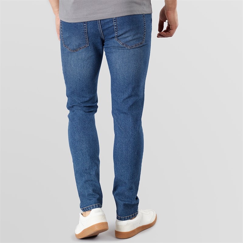 Tokyo Laundry Mens Doug Slim Fit Jeans Mid Blue Stonewash - Image 2
