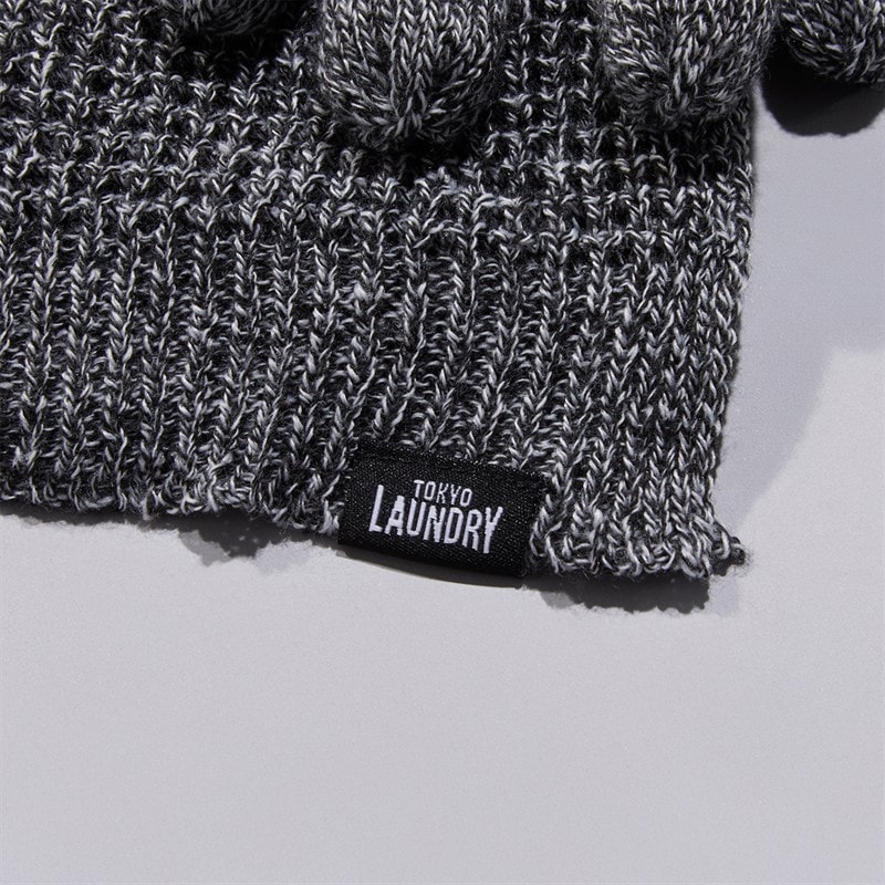 Tokyo Laundry Mens Worwick Knitted Hat Scarf And Gloves Set Black - Image 2