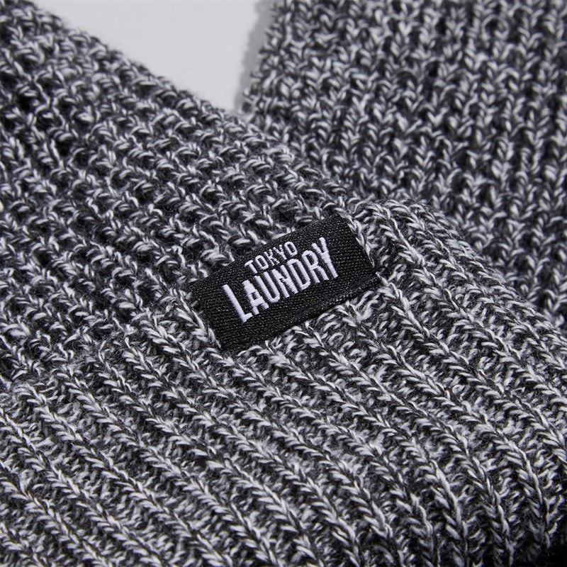 Tokyo Laundry Mens Worwick Knitted Hat Scarf And Gloves Set Black - Image 3