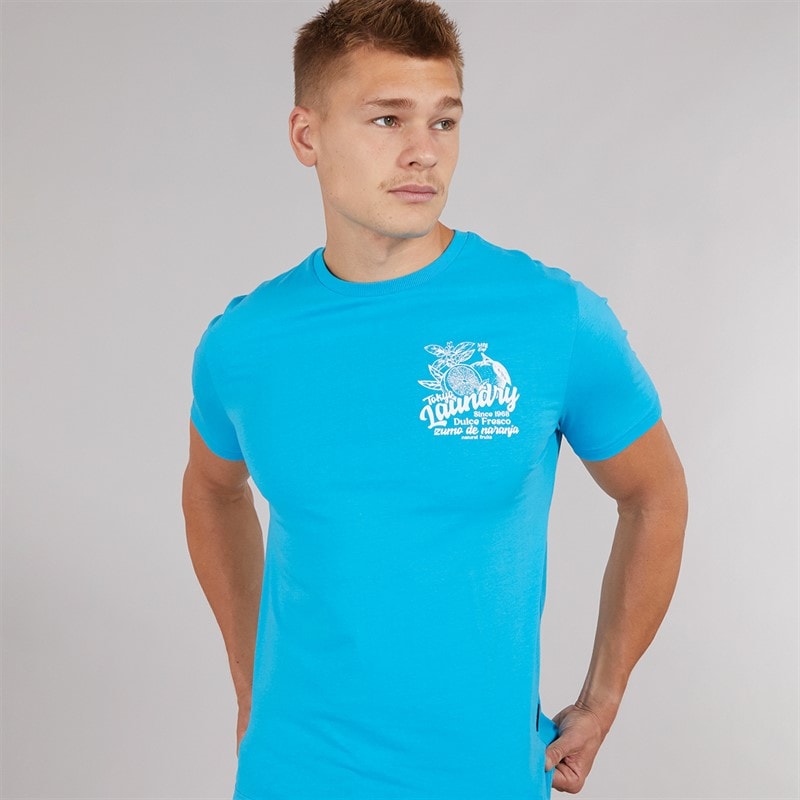 Tokyo Laundry Mens Arlington T-Shirt Blue - Image 2