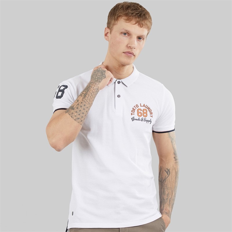 Tokyo Laundry Mens Sporty Polo Shirt Optic White - Image 1