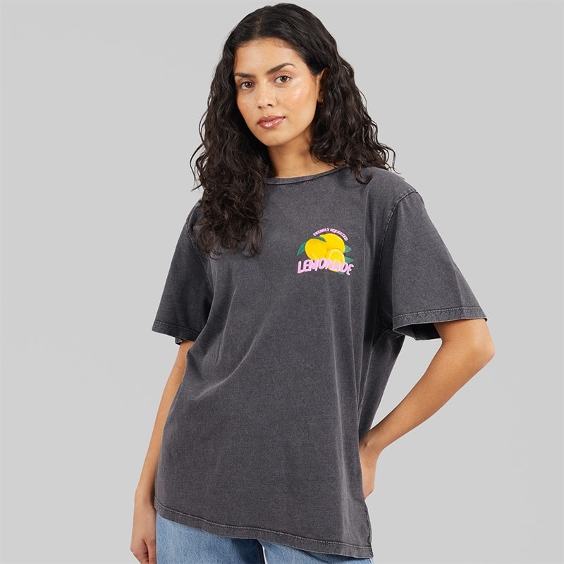 Tokyo Laundry Womens Cairo T-Shirt Acid Wash Charcoal - Image 2