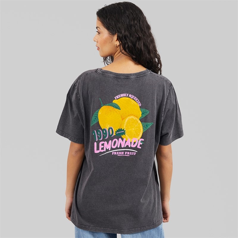Tokyo Laundry Womens Cairo T-Shirt Acid Wash Charcoal - Image 3