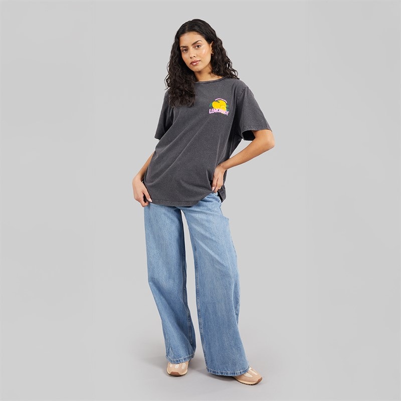 Tokyo Laundry Womens Cairo T-Shirt Acid Wash Charcoal - Image 4