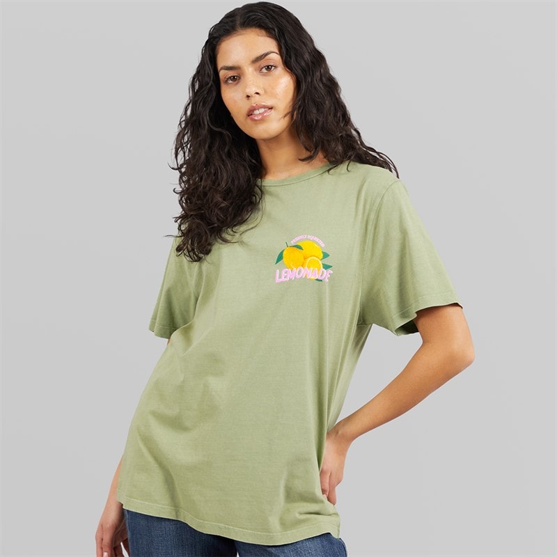 Tokyo Laundry Womens Cairo T-Shirt Acid Wash Sage - Image 2