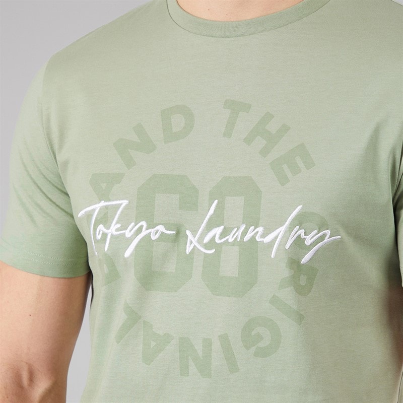 Tokyo Laundry Mens Men's Carcle T-Shirt Sage - Image 3