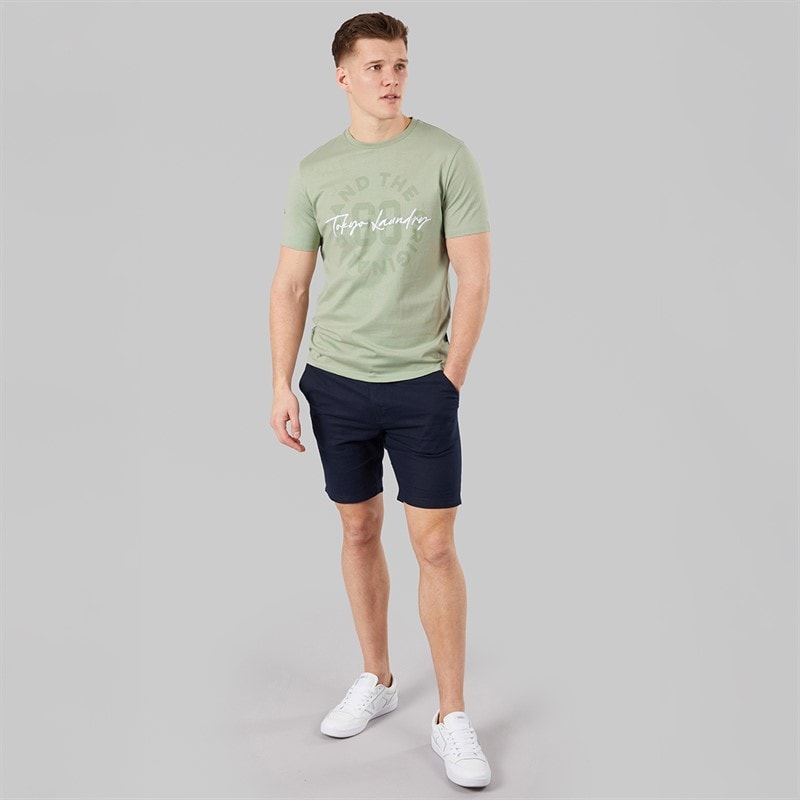Tokyo Laundry Mens Men's Carcle T-Shirt Sage - Image 4