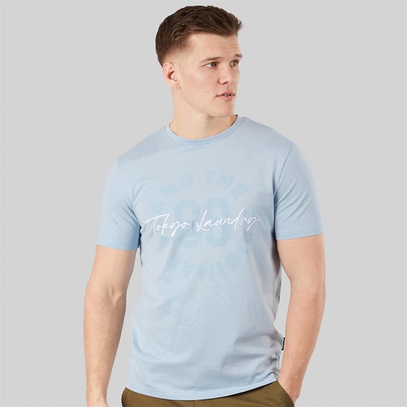 Tokyo Laundry Mens Men's Carcle T-Shirt Blue